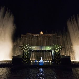 water projection at Bellagio Hotel with Panasonic projectors