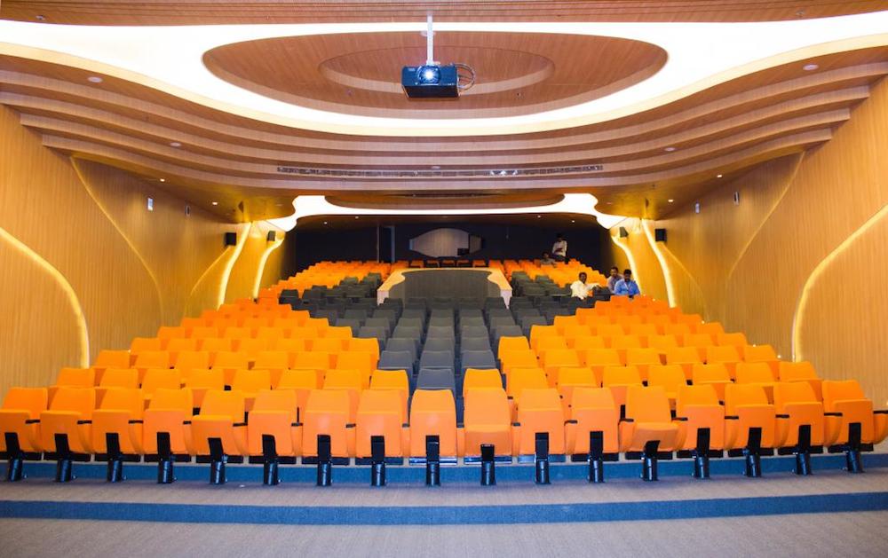photo of auditorium in vidyalankar with tannoy speakers